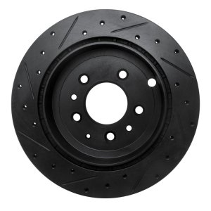 Ford Edge Brake Rotor (1) - Rear Right - R1 Concepts - Drilled & Slotted - Black - `07-`12